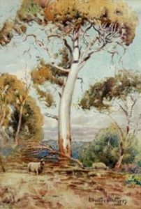 Sheep Grazing On The Hillside by Walter Withers