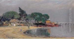 Figures On The Beach by Walter Withers