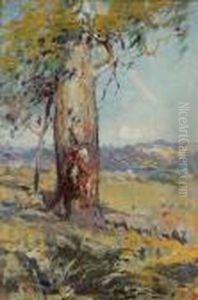 Sheep Under The Shade Of The Gum by Walter Withers