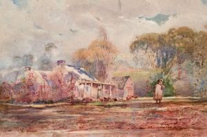 Girl Feeding The Chickens by Walter Withers