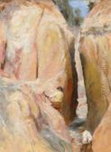 Fossicking For Gold In A Gully, Creswick by Walter Withers
