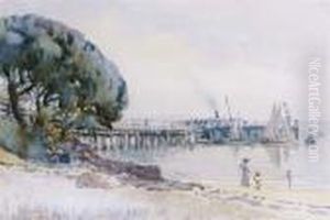 Cowes Pier, Victoria by Walter Withers