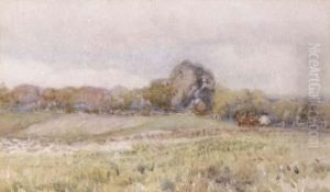 Farmer With Horses Tilling The Fields by Walter Withers