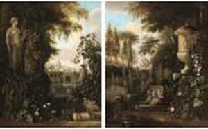 A Capriccio Parkland Landscape With The Vaso Borghese And A View Of Saint Peter's Beyond A Capriccio Parkland Landscape With The Vaso Borghese And A View Of Saint Peter's Beyond