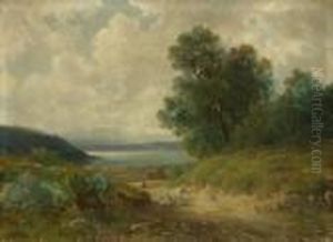 Schafer Mit Herde In
Voralpenlandschaft. by Karl Witkowski