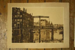 Ophaalbrug Bij Amsterdamse Pakhuizen by Willem Witsen