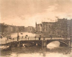 View Of The Binnen-amstel And The Halvemaansteegbrug by Willem Witsen