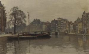 Houses Along The Oude Waal, Amsterdam by Willem Witsen