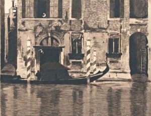 Gondel Met Opbouw In Het Canal Grande, Veneti Gondel Met Opbouw In Het Canal Grande, Veneti