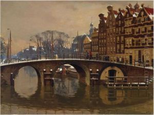 A Wintry View Of The Brouwersgracht, Amsterdam by Willem Witsen