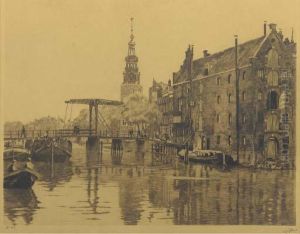 Oude Waal Met De Wasinrichting Van De Gezusters Vetkamp by Willem Witsen