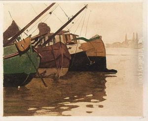 Boats In The Harbour by Willem Witsen