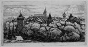 Widok Krakowa (od Akademii Sztuk Pieknych) by Jan Wojnarski