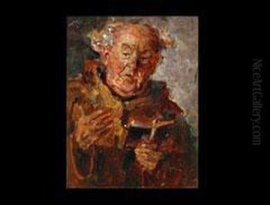 Monch In Brauner Kutte Mit Brevier