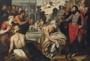 Christ At The Pool Of Bethesda by Artus Wollfort