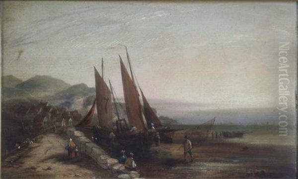 Fishing Village At Sunset - view 1