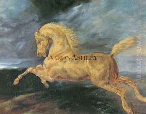 Horse frightened by lightning