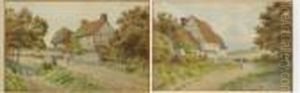 Figure On A Country Road Before A Cottage
