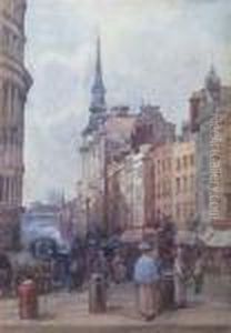 Ludgate Hill From St Paul's by Edgar Thomas Wood