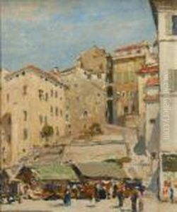 San Remo Market Place by Edgar Thomas Wood