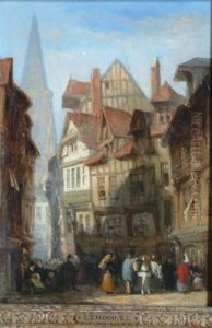 French Street Scene by Lewis John Wood