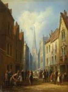 Strasenszene In Einer
Mittelalterlichen Stadt by Lewis John Wood