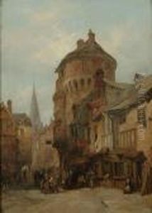 Continental Street Scene by Lewis John Wood