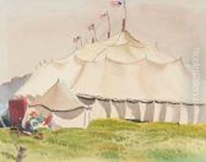 Tent And Wagons, 1927; Dressing Tent, 1926 (a Pair) by Stanley Huber Wood