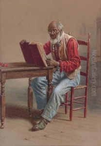 A Seated Man Reading; A Seated Man With A Saw: Two Works by Thomas Waterman Wood