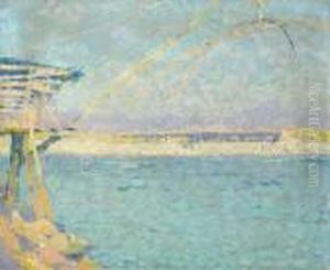 A View Of Perkins Cove, Ogunquit, Maine by Charles Herbert Woodbury