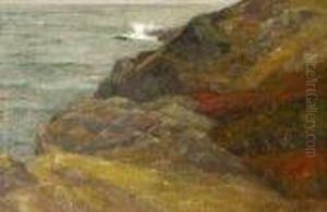 Rocky Seascape by Charles Herbert Woodbury