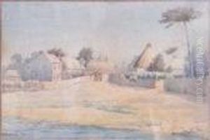 A Riverside Village by William Arnold Woodhouse