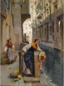 Fruit Sellers From The Islands, Venice by Henry Woods