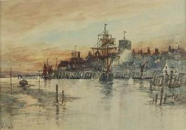 Harbour Scene At Sunset - view 1