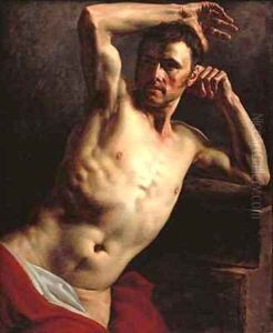 Male nude half length