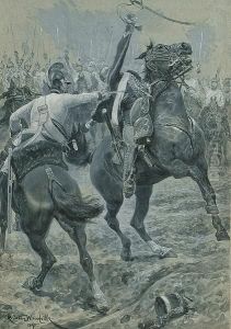 A Cavalry Engagement by Richard Caton Woodville