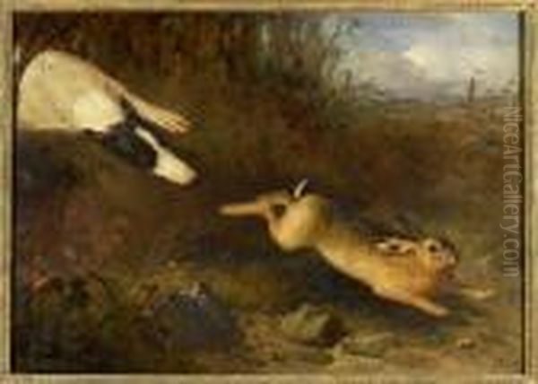Greyhound In Pursuit Of A Hare - view 1