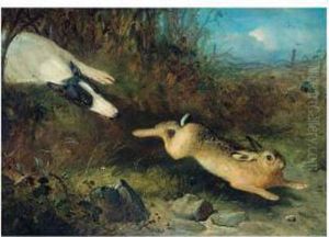 A Greyhound In Pursuit Of A Hare by Thomas Woodward