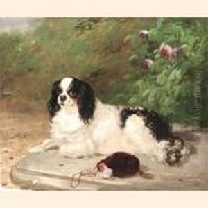 Portrait Of A King Charles Spaniel by Thomas Woodward