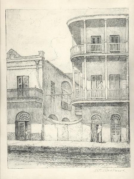 "on Toulouse St. At Royal St., New Orleans, 1904," Etching On Paper - view 1