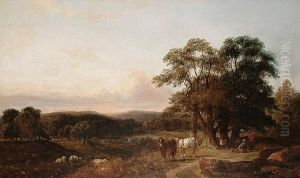 Figures And Horses Resting In A Landscape