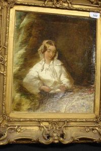 Girl Reading A Letter by Alfred Woolmer