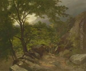 Zwei Bauerinnen Mit Tragekorben
Auf Dem Weg Im Gebirgstal. by Josef Wopfner