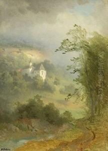 Landschaftsstudie Bei
 Nebelstimmung.
