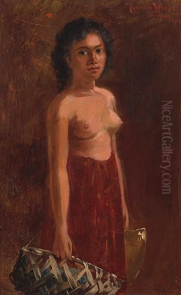 Samoan Maid With Basket - view 1