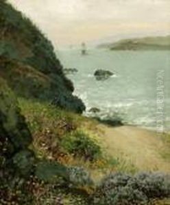 Mile Rock Light House From The Ocean Shore Of San Francisco by Theodore Wores