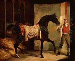 Horse Leaving a Stable