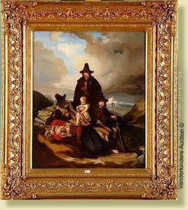 Scene Familiale Dans La Campagne Romaine by Jules Worms