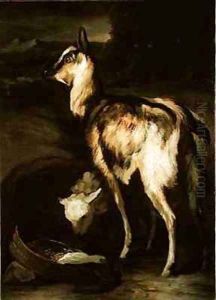 Goat and Sheep in a Landscape by Theodore Gericault