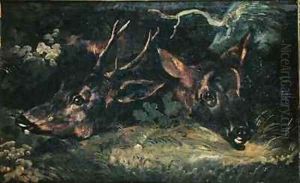 Heads of Roe Deer by Theodore Gericault